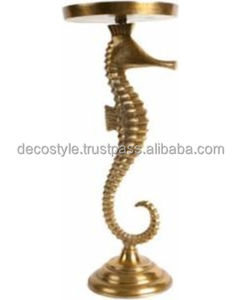 Bougeoir hippocampe en aluminium doré - Product Image 3