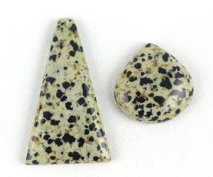 117 Carat Dalmation Naturelle Jaspe Cabochon Pierre Collection 2 Pièces Pierres Précieuses En Vrac Coeur Triangle Forme Blanc Couleur Style Coupe - Product Image 6