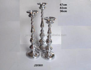 Candelabro de aluminio fundido con diseño de bola plana para decoración del hogar, portavelas de Metal con pulido de espejo, artesanías de Metal - Product Image 3