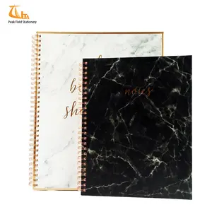 Office and School Design Black Marble Cover Spiral Smart Notebook