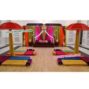 Henné mariage Mehandi scène décoration Royal pakistanais mariage Mehandi scène coloré mariage Nikah Sangeet scène décor USA - Product Image 1