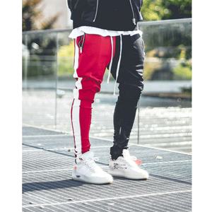 2023 <b>Men's</b> Stripe Panel Fitness Pants Custom Nylon Breathable Cotton Track Pant with Spandex Casual Workout Joggers Wholesale - Product Image 2