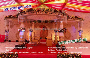 Mandap de Fibra con Aspecto de Madera para Bodas Indias, Hermosa Decoración de Mandap para Bodas, Mandap Tradicional de Fibra para Eventos en EE. UU. - Product Image 5