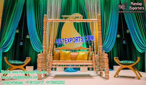 Trending Mehandi Stage <b>Swing</b> Decor Punjabi Mehndi Stage <b>Swing</b> Decoration Asian Sangeet Night Jhula for Sale - Product Image 5