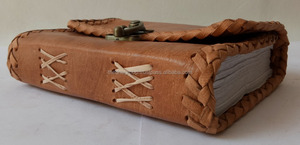 Diario de cuero repujado genuino hecho a mano, diseño de puntada lateral grande doble con cierre de bloqueo, perfecto para regalos de oficina - Product Image 4