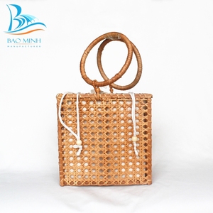 Sac à bandoulière carré tissé en rotin pour femmes, sacoche en lin Vintage, à épaule naturelle, tissage ouvert à boucle, nouveau Design BM1106 9, 2019 - Product Image 2