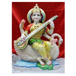 Increíble Murti de mármol Saraswati Mata - Product Image 1