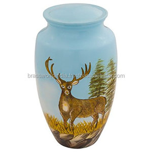 Aria ข้าวสาลีทองเหลืองโลหะเผาศพ Urn อุปกรณ์งานศพ Brassworld อินเดีย - Product Image 4