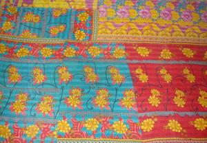 Manta de tela de algodón Reversible India hecha a mano Vintage colcha Hippie Kantha edredón USO DE Hotel para todas las estaciones - Product Image 5