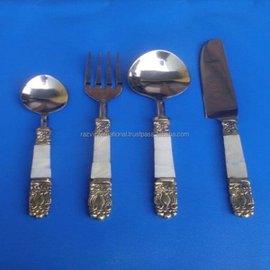Juego de cubiertos rústicos de acero inoxidable Juego de Cubiertos de diseño vintage elegante para decoración de cocina y mesa Directo de fabricación. - Product Image 1