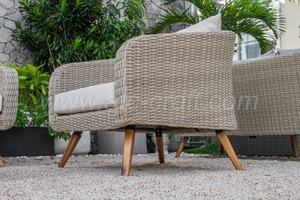 ชุดโซฟาสไตล์พักผ่อนทันสมัยผ้าหวายหวายอลูมิเนียมกรอบสวนกลางแจ้งห้องรับแขกโรงแรม/วิลล่าเฟอร์นิเจอร์ - Product Image 3