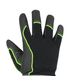 Guantes de cuero sintético de poliéster mecánico de impacto antivibración personalizados Capacidad de pantalla táctil de látex de Palma acolchada reforzada - Product Image 4