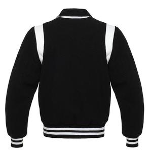 Veste universitaire noire / Veste universitaire à col rétro pour hommes / Veste universitaire brodée sur mesure - Product Image 4