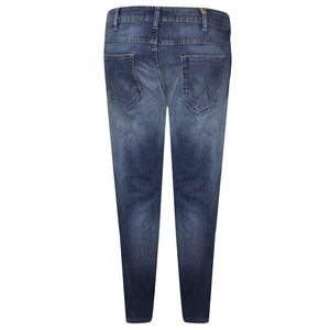 Jeans taille haute décontractés pour hommes, droits, légers, à séchage rapide et écologiques, denim lavé de couleur claire à imprimé solide - Product Image 3