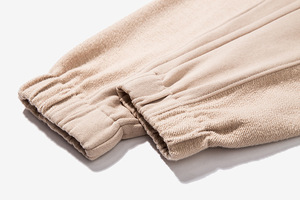 Pantalon de jogging unisexe en molleton léger, taille mi-haute, en coton et élasthanne, respirant, brodé, couleur unie - Product Image 2