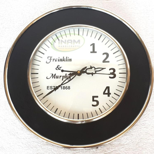 Horloge murale antique design faite à la main style marin nautique suspendu à la mode pour espace de bureau par INAM HANDICRAFTS - Product Image 1