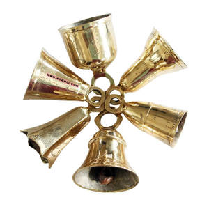 ระฆังแขวนทำด้วยมือทองเหลือง | ระฆังวัดเคลือบเงาสีทองสำหรับตกแต่งบ้านบูชาสมาธิผนังและตกแต่งทางจิตวิญญาณ - Product Image 4