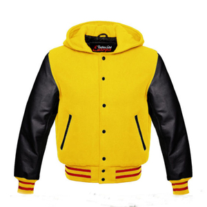 Men's Winter <b>Jacket</b> Hooded Embroidery Cotton Leather Black College Baseball Letterman Style Plus Size Sheep Black Couples <b>Jacket</b> - Product Image 1