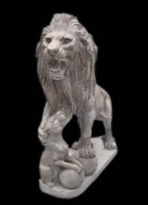 Estatuas de León para exteriores grandes personalizadas, León de mármol tallado a mano para decoraciones de jardín, estilo de diseño interior, Material de resina y granito - Product Image 6