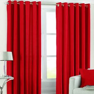Set of 2 Decorative <b>Red</b> Door Window Cotton <b>Curtains</b> Home Window <b>Black</b> Out <b>Curtain</b> - Product Image 1