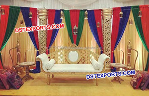 Conjunto de sofá tallado para escenario de boda, conjunto de decoración de escenario para boda - Product Image 2