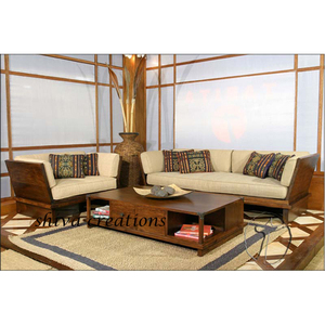Sofá Seccional de Madera Maciza de Sheesham, Muebles Generales para el Hogar para Uso en la Sala de Estar - Product Image 1