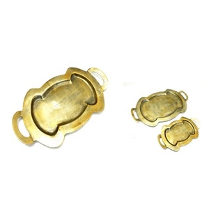 <b>Gold</b> Plated Metal Food <b>Serving</b> <b>Tray</b> with Handles Restaurant & Hotel Supplies Tabletop Decorative Home Decoration - Product Image 1
