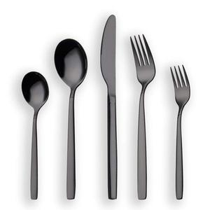 Couverts noirs royaux ensemble de dîner table de mariage couverts en acier inoxydable fait à la main couteau de luxe de mariage doré - Product Image 4