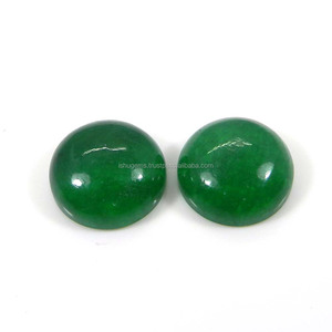 หยกเขียวจีน 1 คู่ ขนาด 14 มม. ทรงกลมแบบคาโบชอง น้ำหนัก 18.60 กะรัต หินธรรมชาติสำหรับทำเครื่องประดับ - Product Image 1