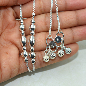 Tobilleras de Plata de Ley 925 con forma de cadena, tobilleras hechas a mano - Product Image 5