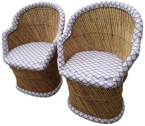 Juego de muebles de dormitorio de silla Bistro de cuero de ratán de 2 piezas de bambú de estilo francés para sala de estar comedor Bistro Cafe Office Modern - Product Image 3