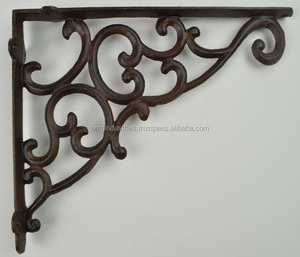 Supports d'étagères muraux en fonte noire de style antique, robustes, pour la vente en gros, style vintage, supports d'étagères de type échafaudage - Product Image 1