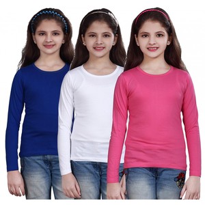 100% coton enfants à manches longues T-shirt unisexe bébé été T-shirt avec logo personnalisé sur le devant des vêtements solides - Product Image 2