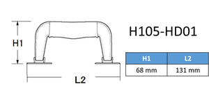 Black Plastic Metal Handle H105-HD01 YC Brand Rough Surface Portable Luggage Suitcase Special Bag Parts Accessories - Product Image 3