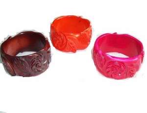 Bracelet en résine à motif Floral pour femmes, bijou de différentes couleurs, marron, rose et Orange, accessoire coloré disponible - Product Image 1