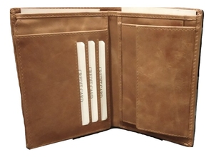 Unisex Slim Genuine Brown Leather <b>Wallet</b> Bohemian Style Embroidery <b>RFID</b> <b>Blocking</b> Short Candy Open Design Cowhide Polyester - Product Image 3