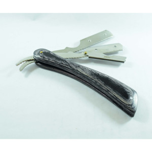 Plegable de acero inoxidable borde para peluquería navaja de afeitar recto afeitadora Manual afeitar cuchillo - Product Image 1