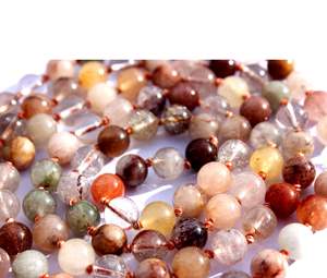 Collar de Cuarzo rutilado con 108 cuentas, joyería de piedras preciosas hecha a mano - Product Image 3