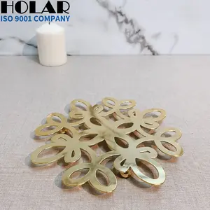 [Holar] Trivet Logam Emas Dekorasi Taiwan untuk Meja Makan Dapur