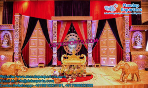Srilankan Manavarai boda escenario de boda tradicional etapa de decoración del sur de la India estilo etapas fabricante - Product Image 6
