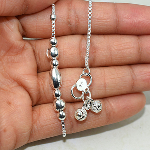 Tobilleras de Plata de Ley 925 con forma de cadena, tobilleras hechas a mano - Product Image 4