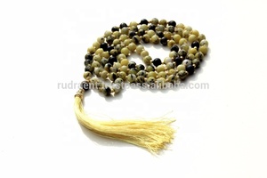 Boho Mala ลูกปัดทำด้วยมือ108ลูกปัดสร้อยคอ Mala พลอยทางจิตวิญญาณอินเดียสำหรับของขวัญปาร์ตี้ศิลปินฮินดู - Product Image 4