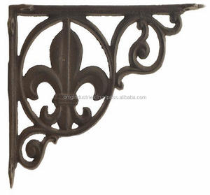 Supports d'étagères muraux en fonte noire de style antique, robustes, pour la vente en gros, style vintage, supports d'étagères de type échafaudage - Product Image 4