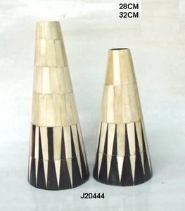 Venta caliente florero de mesa moderno florero de mosaico de madera de Palma con base de hierro mosaico a prueba de fugas de agua al por mayor - Product Image 3