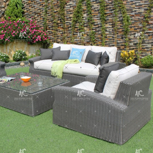 Canapé convertible en rotin synthétique, meuble de jardin modulable, 2018 - Product Image 1