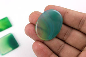 8 piezas de piedras preciosas sueltas de ónix verde natural cabujones lisos de varias formas para la fabricación de joyas para DIY al por mayor - Product Image 3