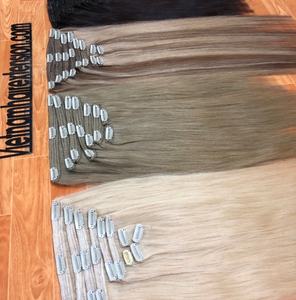 Extensions de cheveux vierges Remy Kinky Straight vietnamiennes à clipser en gros - Product Image 1