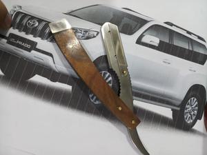 Rasoir lisse, étiquette privée, de couleur naturelle, en bois et en acier inoxydable, pour barbier, 1 pièce - Product Image 4