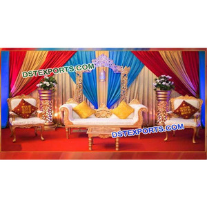 Mehandi-Decoraciones de boda Punjabi Sangeet, mobiliario bajo para ceremonia, decoración de escenario - Product Image 1