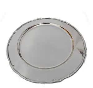 Latest Design Nickle Plated Round Shape Brass Charger Plate For Catering Use Modern Design Charger Plate At Low Price